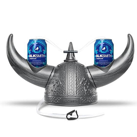 BLKSMITH Viking drinking helmet with two cans for hands free sipping at parties