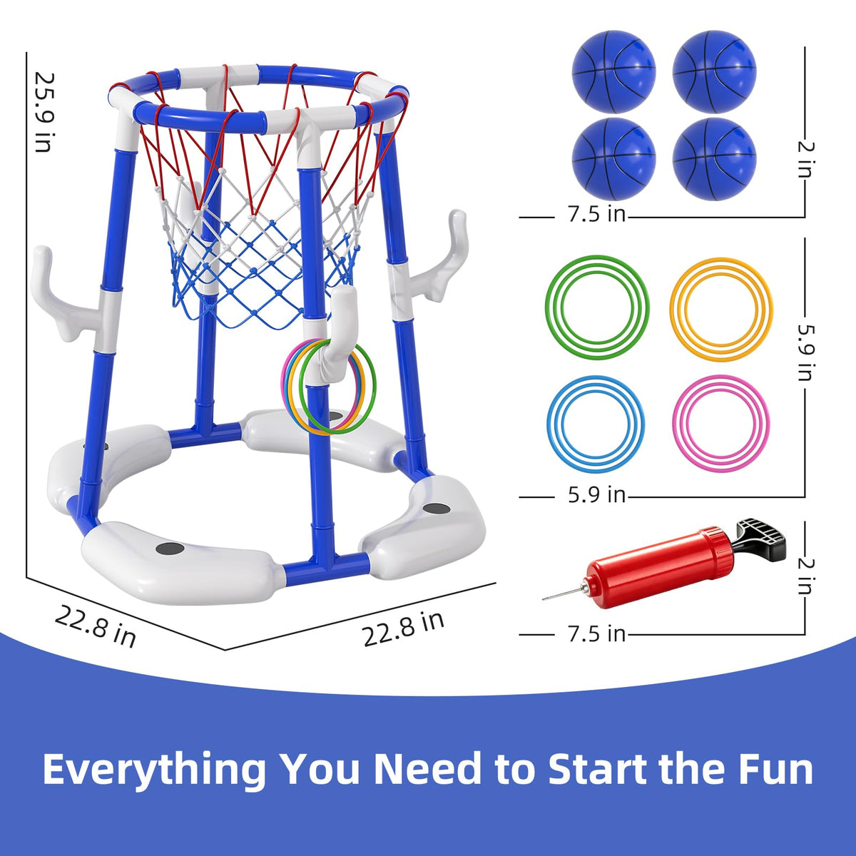 BLmukce 2-in-1 pool hoop for above-ground setup and backyard fun