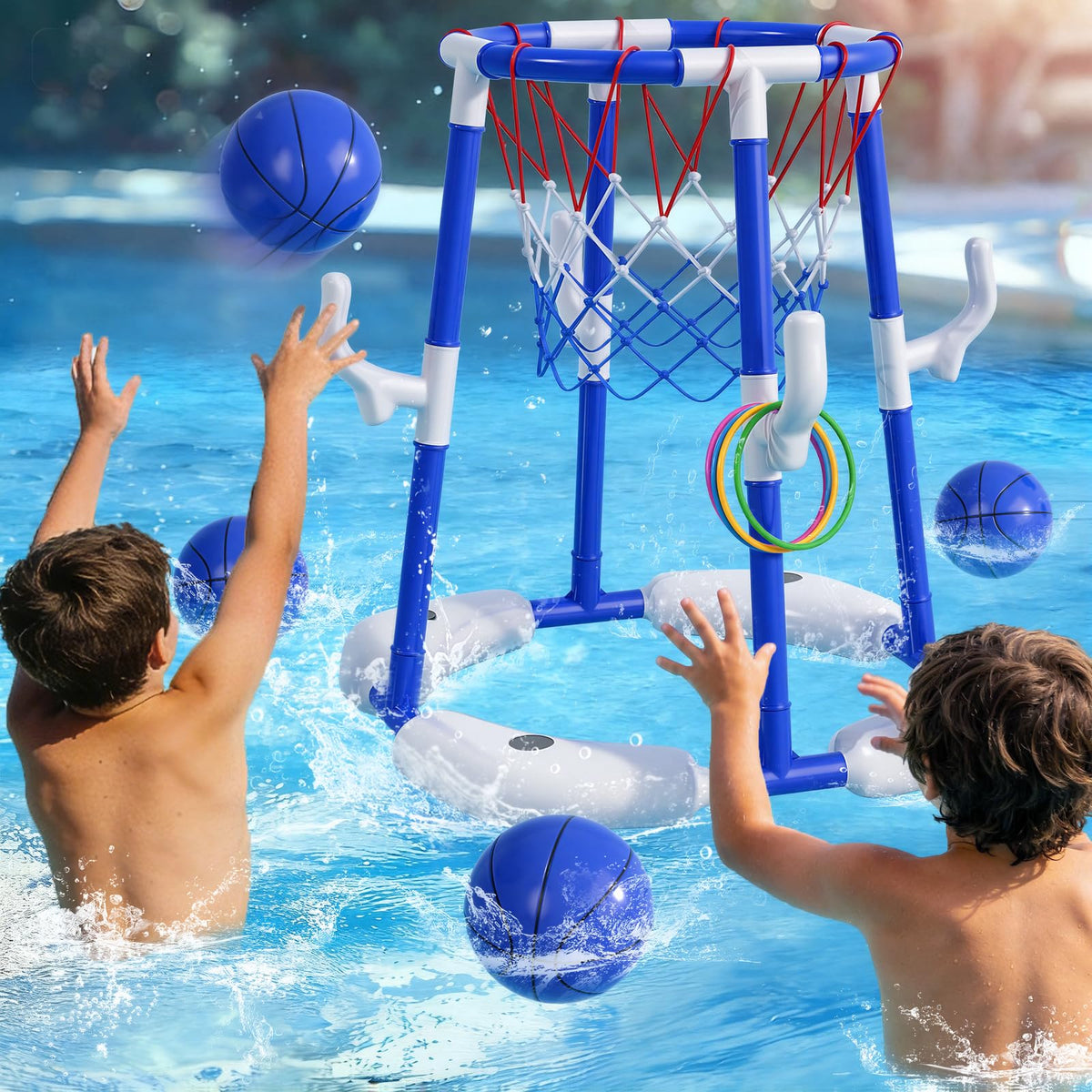 BLmukce 2-in-1 pool hoop floating base for adaptable pool play