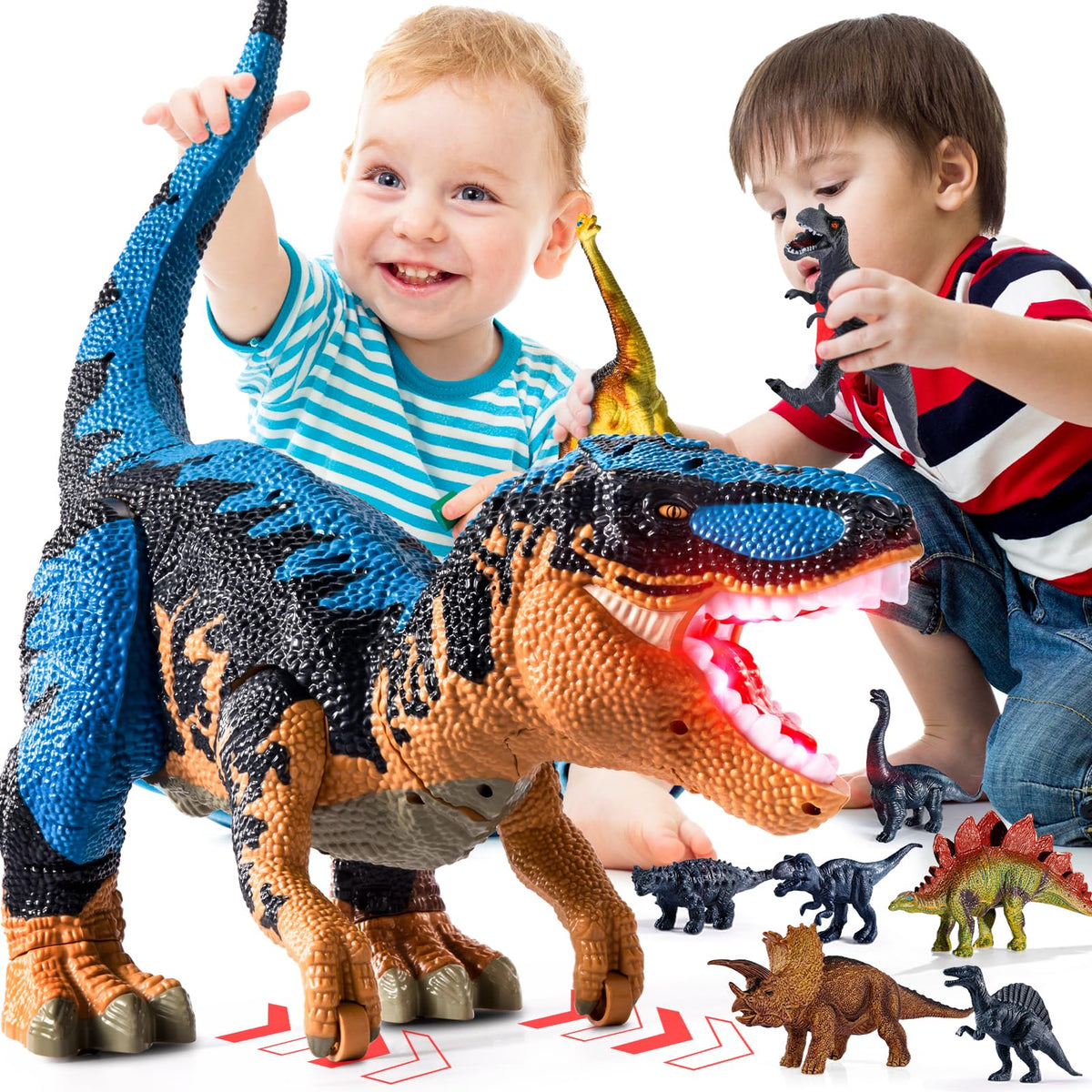 BLmukce 24-inch T-Rex toy with wheels for push-along play