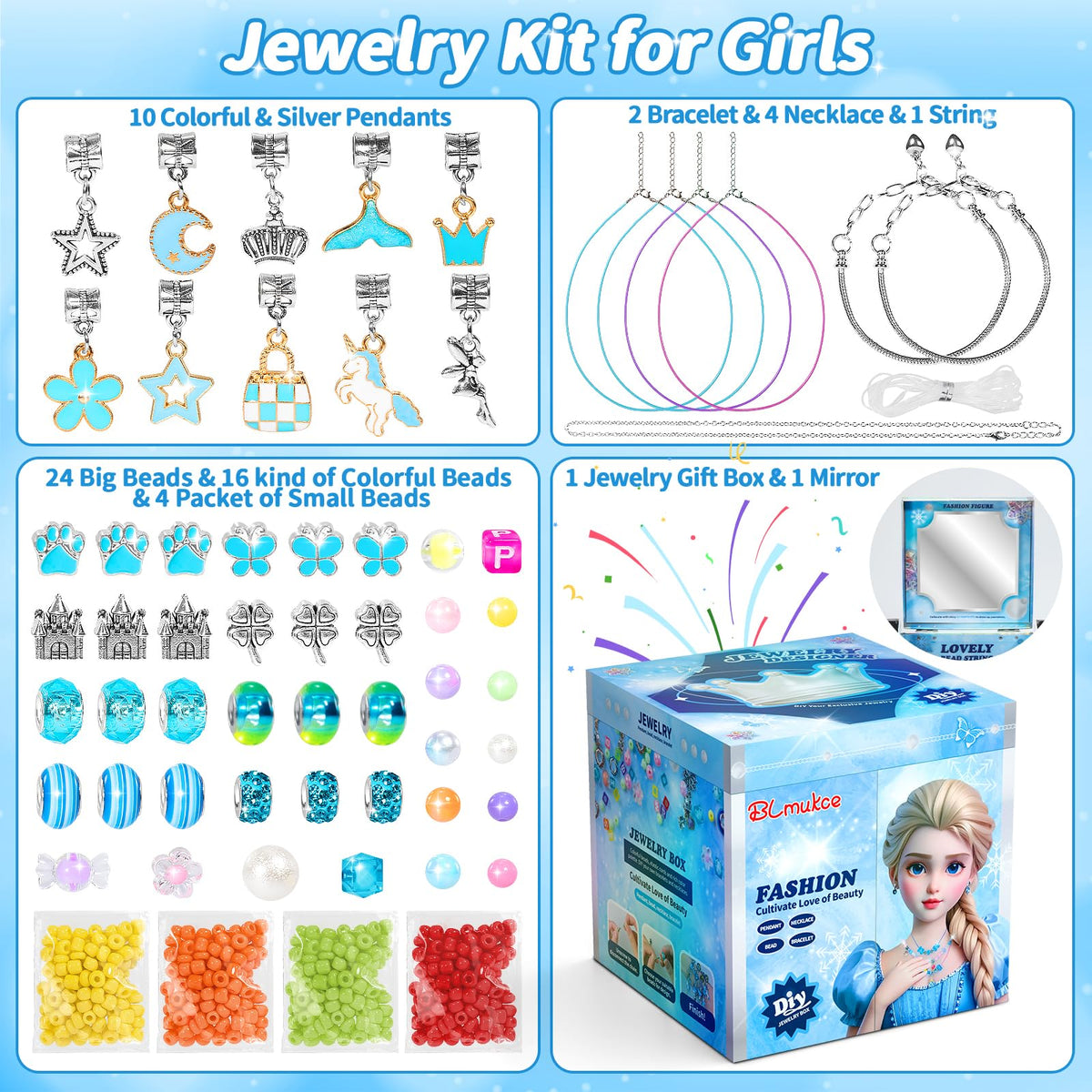 BLmukce Charm Bracelet Kit charms pack for personalization