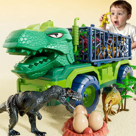 BLmukce dinosaur transport truck with T-Rex head design for immersive pretend play