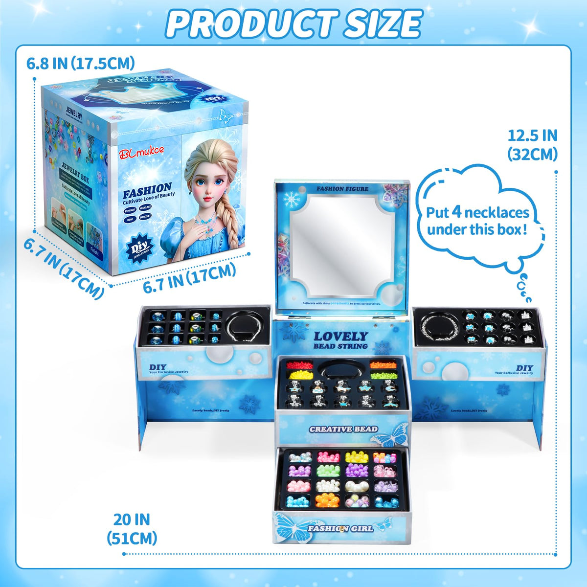BLmukce DIY Jewelry Kit box open, gift-ready
