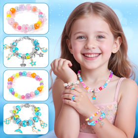 BLmukce Girl designing bracelets illustrating imaginative crafting