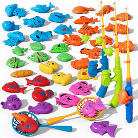 BLmukce magnetic fishing game set with 40 ocean animals for bath time learning