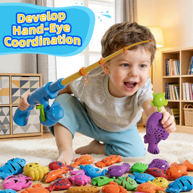 BLmukce floating fish pieces attract magnets during bath time