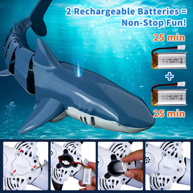 BLmukce RC shark with waterproof ABS body for splashy outdoor fun