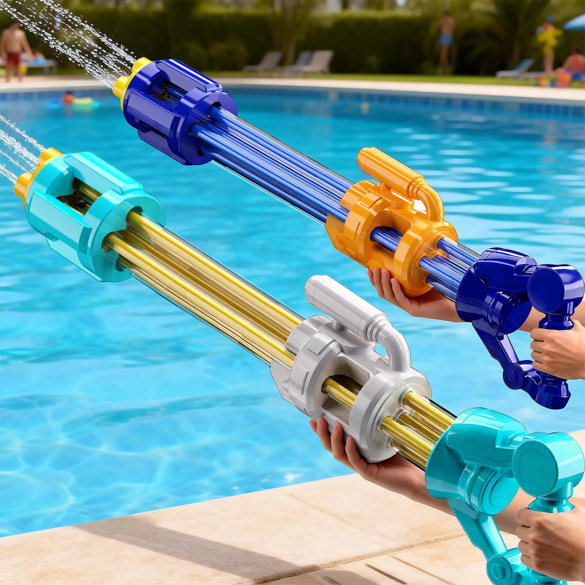 BLmukce water guns pair ready for summer play, perfect for kids and adults.