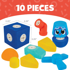 Blockaroo foam blocks demonstrating 360-degree rotation for engineering play