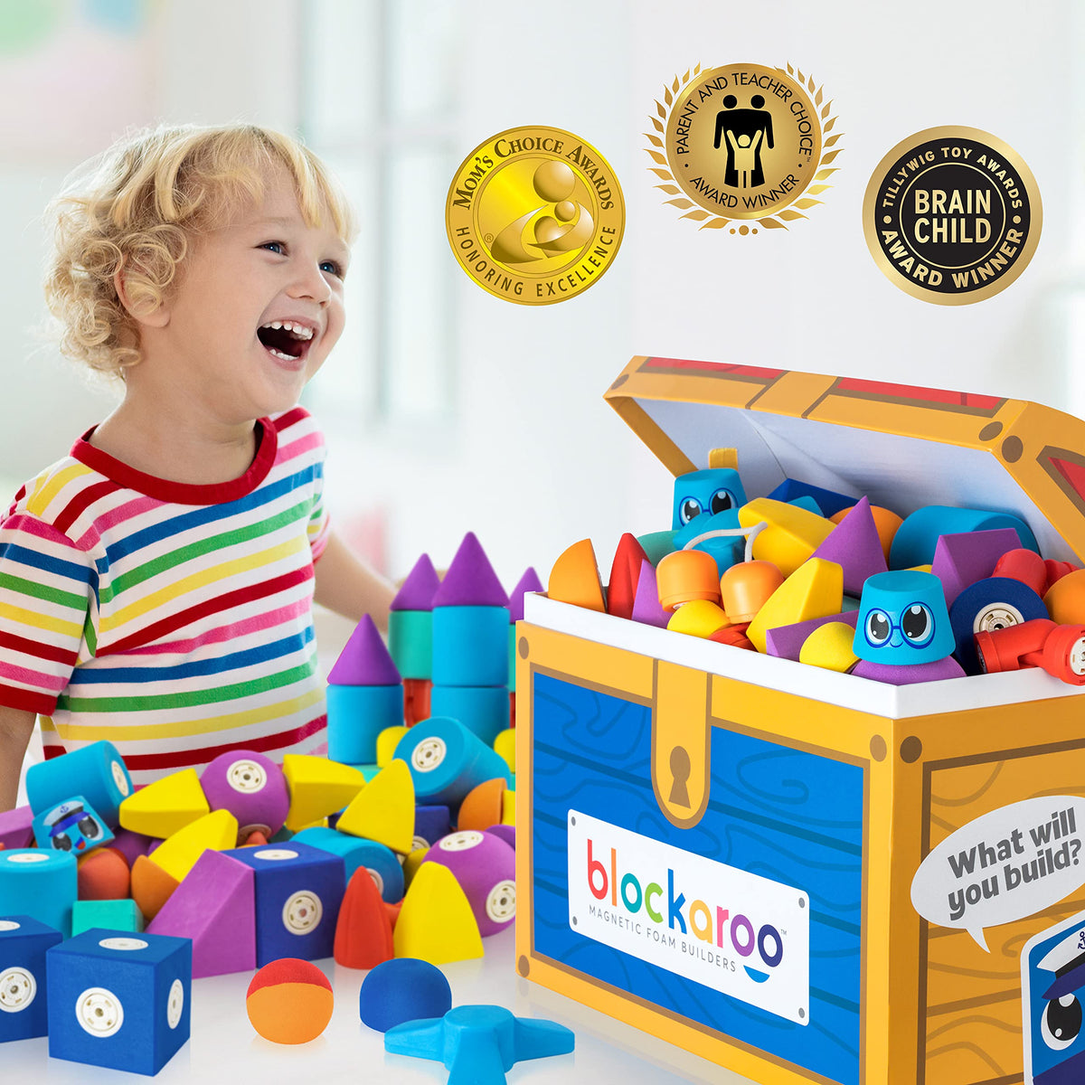 Blockaroo colorful blocks invite imaginative builds during bath and playtime