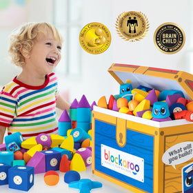 Blockaroo colorful blocks invite imaginative builds during bath and playtime