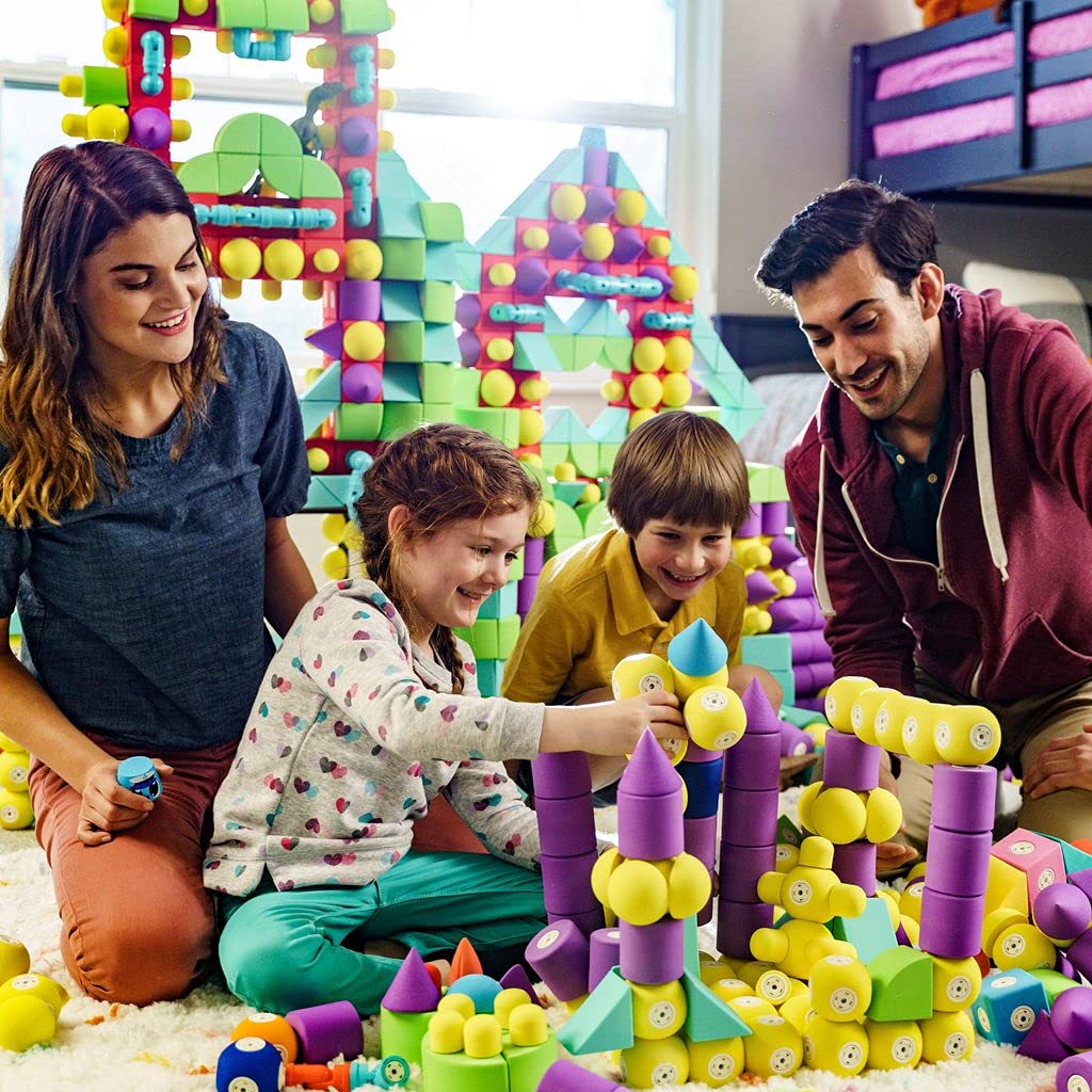Blockaroo foam blocks for assembly and rotation encourage hands-on spatial exploration