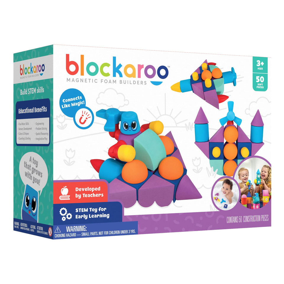 Blockaroo magnetic foam blocks in bath time play promoting safe, engaging water-based building