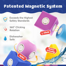 Blockaroo magnetic foam blocks click together easily for frustration-free open-ended play.