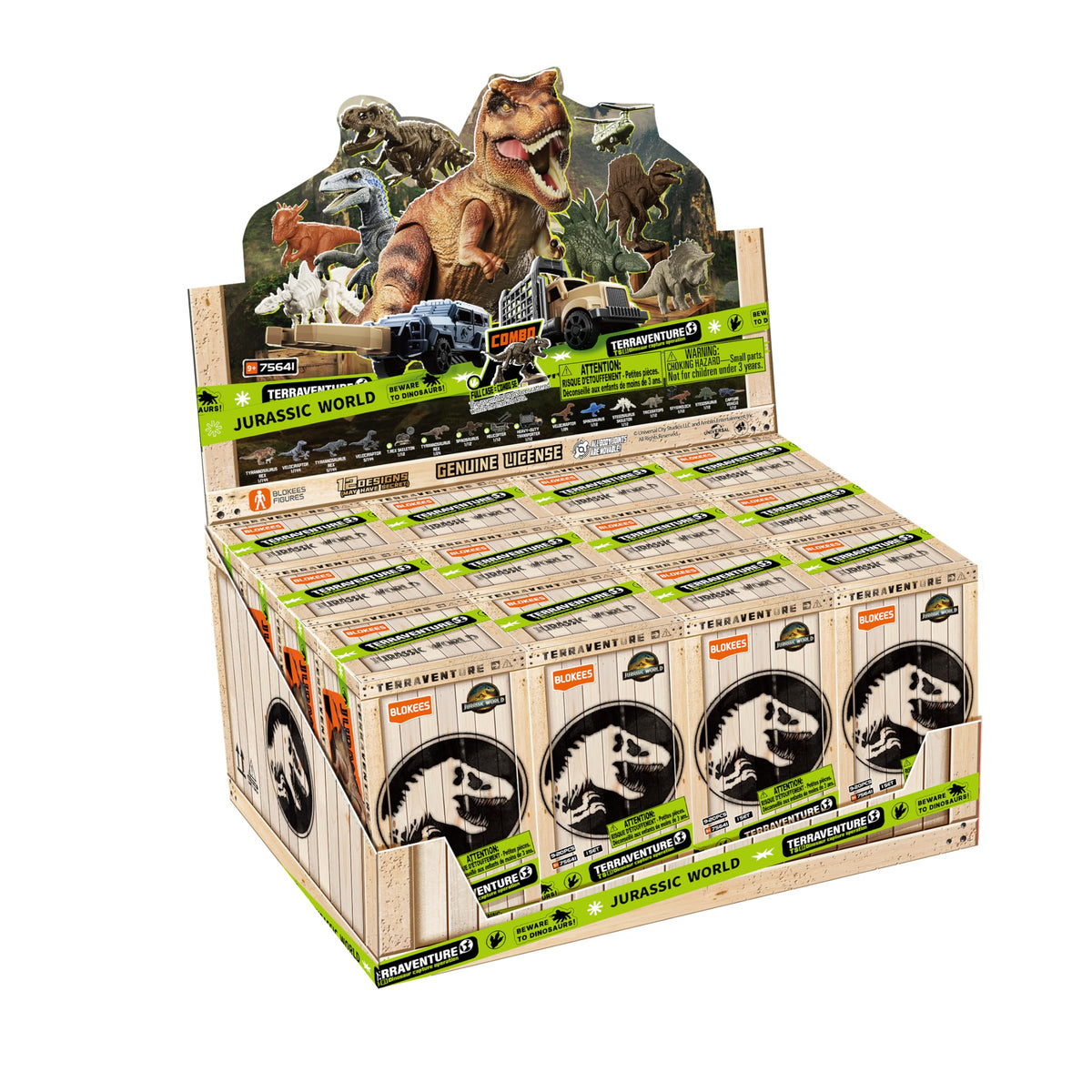 Blokees Jurassic World Surprise Egg 01 with collectible dinosaur figures for display and imaginative play.
