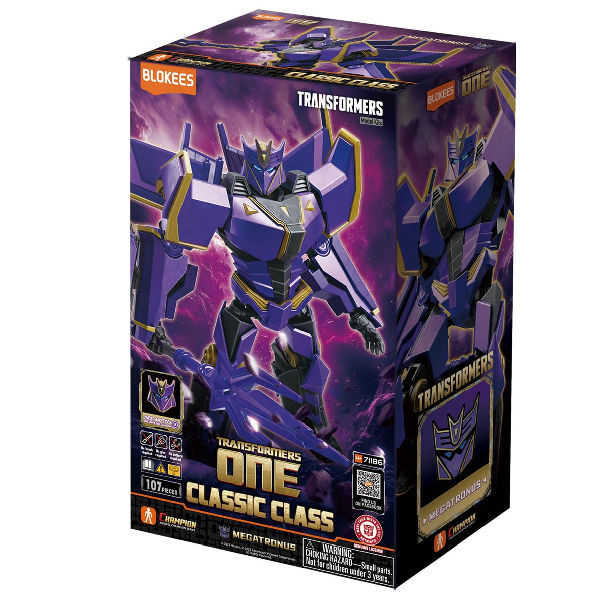 Blokees Megatronus Classic model kit assembly highlights intricate details for display and collection.
