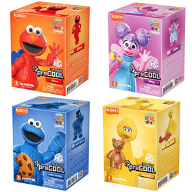 Blokees preCool Sesame Elmo figure kit for display and imaginative play.