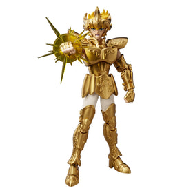 BLOKEES Saint Seiya Leo Aiolia pose for dynamic display on shelf