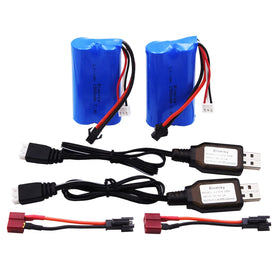 Blomiky 2-pack includes two batteries and adapters for multi-vehicle charging.