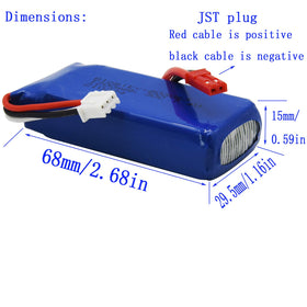 Blomiky JST plug battery with USB cable ensures quick compatibility.