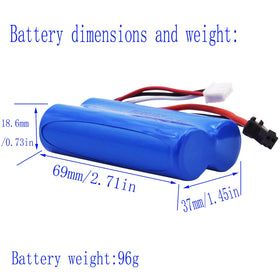 Blomiky battery dimensions 70x37x19mm; slim footprint for tight spaces.
