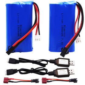 Blomiky SM-2P 7.4V 1500mAh battery; compact size fits in small RC models.