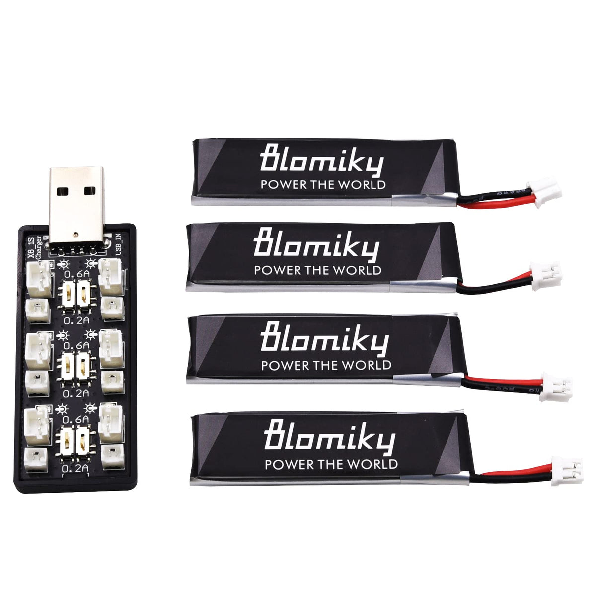 Blomiky green charging indicator shows charge status