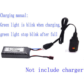 Blomiky USB-C cables paired with 7.4V LiPo battery for quick recharges