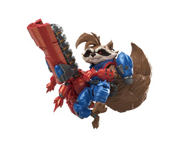BLOKEES Marvel Rivals Rocket Raccoon model kit parts spread for careful assembly