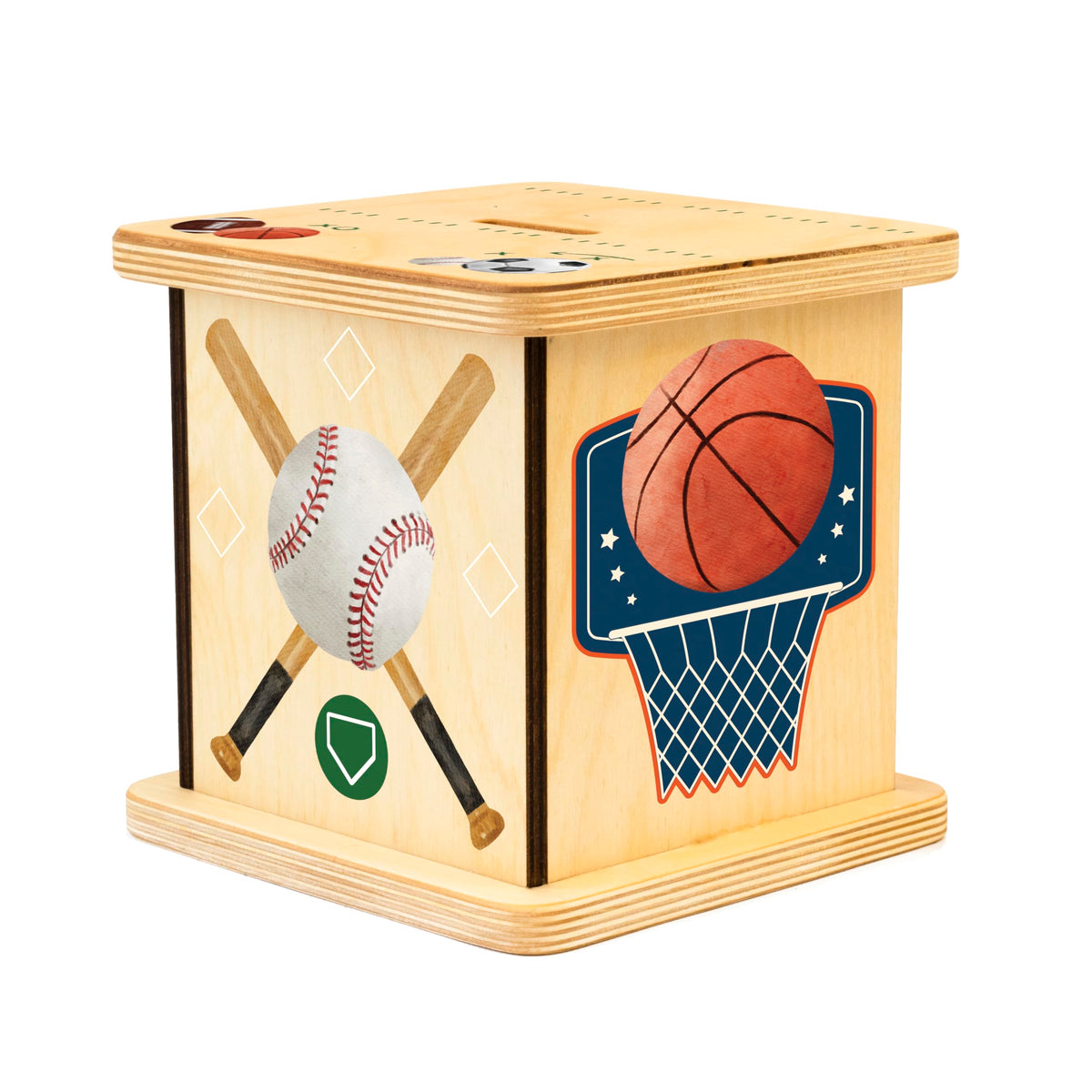 BloomOwl wooden piggy bank base shows durable craftsmanship for long-lasting savings.