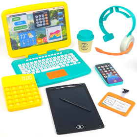 BLOONSY pretend office set laptop with clickable keys for immersive home-office role play.