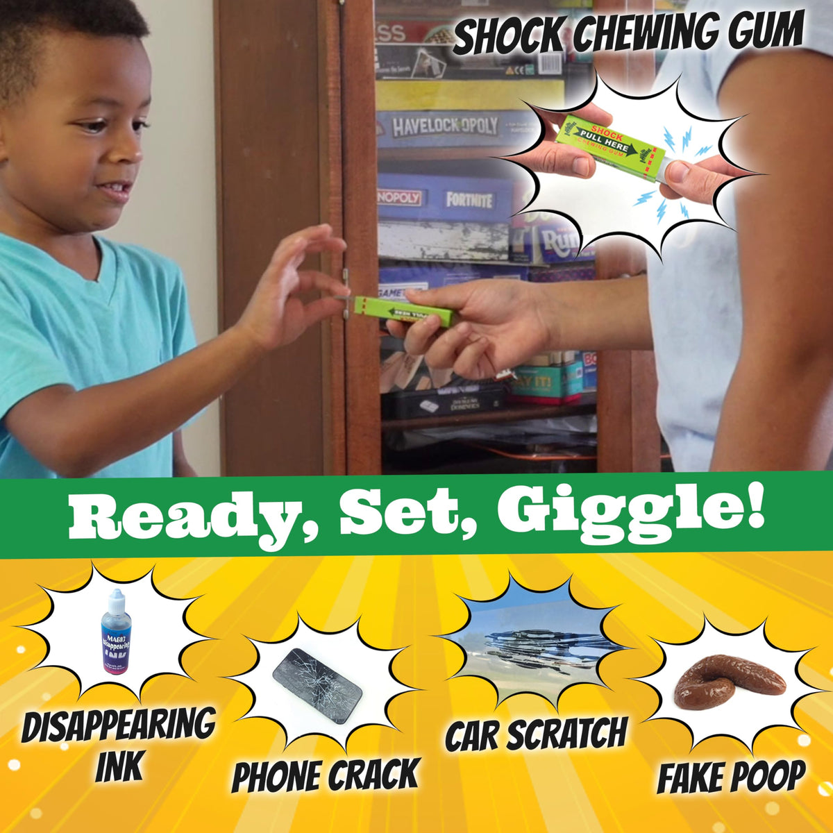 BLOONSY Shocking Gum Prank sparks laughter with safe shocks