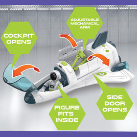 BLOONSY Space Shuttle Toy mechanical arm for docking and exploration scenes.