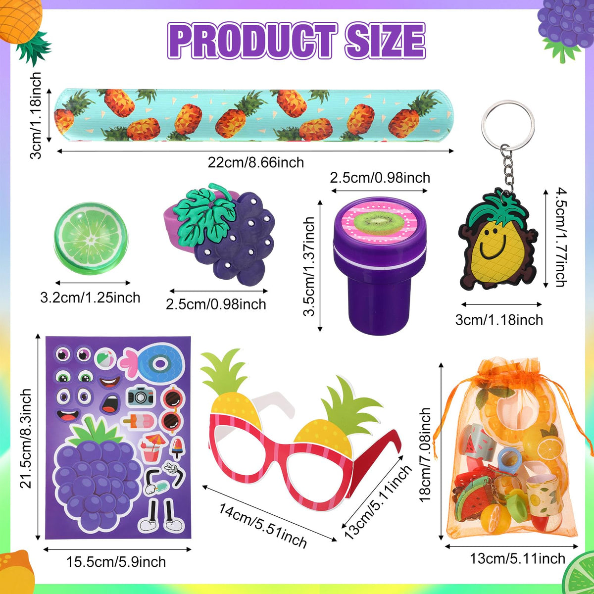 Blosssound fruit bouncy balls offer soft, squeezable fun for quick party play moments.