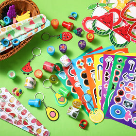 Blosssound fruit slap bracelets add color and reusable prizes for kids at the party.