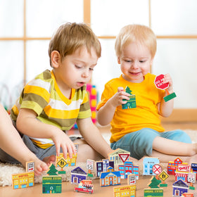 Blosssound kids imaginative city playset encourages collaborative planning and creativity.