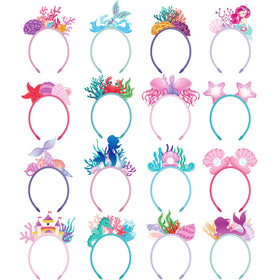Blosssound mermaid headbands bulk set for party favors and photo props.