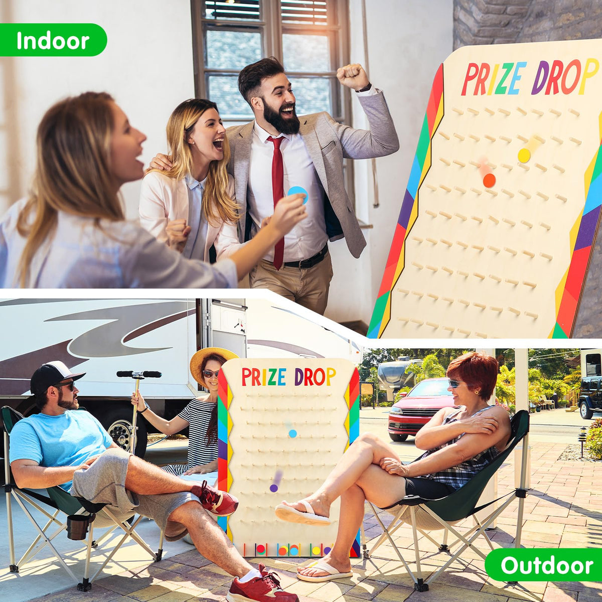 Blosssound prize drop board foldable design for easy storage and transport.
