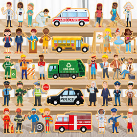 Blosssound wooden community helpers figures in diverse roles inspire imaginative play.