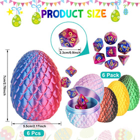 BLSFXROE polyhedral dice set in eggs showing clear, readable numbers