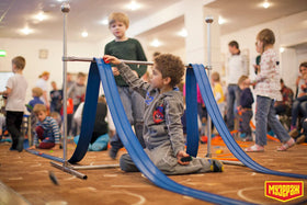 Blu Track design with no small parts enhances safety during play.