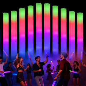 Blu7ive 118-pack foam glow sticks in bulk packaging for parties and events