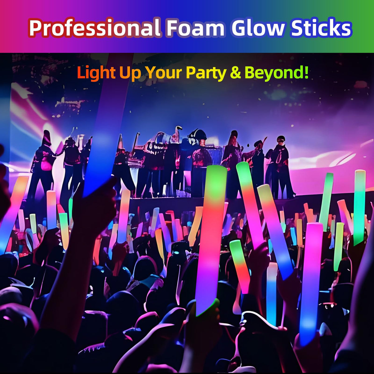 Blu7ive foam glow stick with multi-mode lighting for celebrations