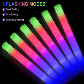 Blu7ive foam glow sticks with batteries included, long-lasting glow for outdoor events