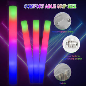 Blu7ive LED foam sticks fast-strobe mode for high-energy events.