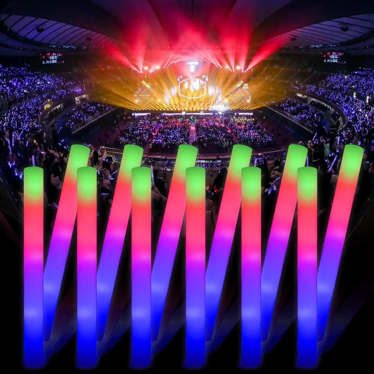 Blu7ive LED foam sticks glow bundle for party lighting and fun