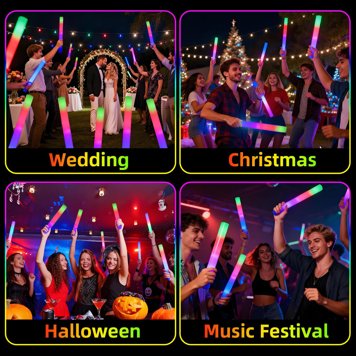 Blu7ive LED sticks provide long glow time for night events.