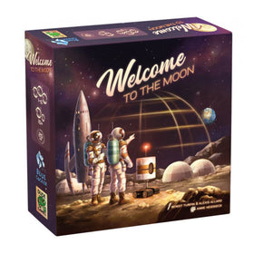 Blue Cocker Welcome To The Moon cover art, ideal for family sci‑fi game night.