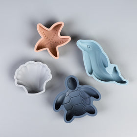 BLUE GINKGO sea turtle mold for durable, kid-friendly sand play.