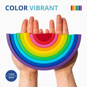 BLUE GINKGO stacking rainbow supports hand-eye coordination and grip.